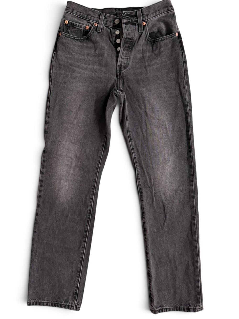 Levi's 501 Original Straight Leg Jeans W26 L30 Faded Black